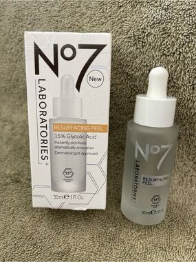 No7 Resurfacing Peel - 15% Glycolic Acid Exfoliant NIB 30ml/1 Fl. Oz.